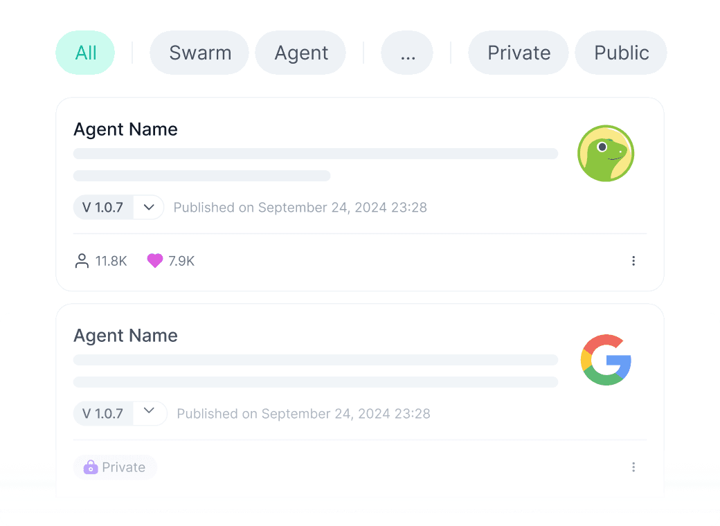 Deploy AI agent swarms